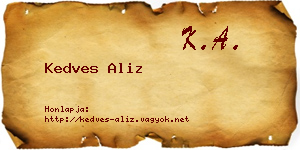 Kedves Aliz névjegykártya